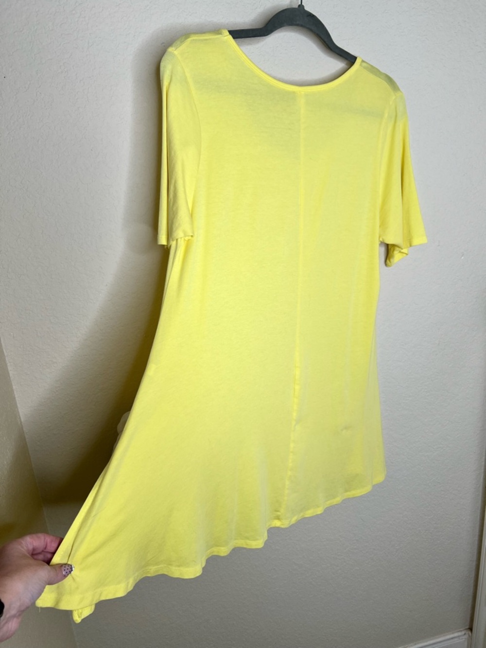 NTM LuLaRoe Perfect T Yellow Swing Top Side Slit Half Sleeve Large - Picture 8 of 14